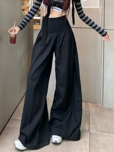 Quần Ống Rộng Phong Cách Mỹ Cho Nữ Mùa Hè 2025 Quần Dài Đến Sàn Mỏng Cạp Cao Thon Gọn Chống Muỗi Quần Dài Thường Ngày