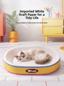 hipidog | Scratch Resistant Non-shedding Large Cat Scratching Board with Sleeping Area