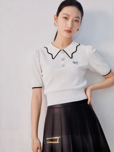 Vero Moda | Áo Phối Cổ Peter Pan Tay Bồng Ngọt Ngào Đeo Được