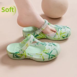 Veblen Anti-Slip Thong Sandals Womens Summer Soft Bottom Thick Heel Outdoor Wear Lightweight Wear-resistant Beach Cool Slippers
