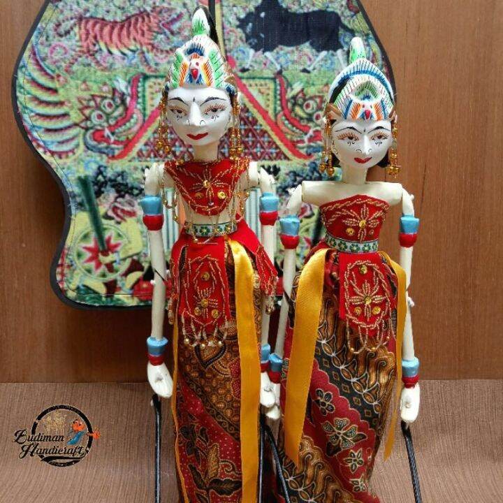 Wayang Golek Couple Rama And Shinta Medium Quality Uk 50cm 1set 2pcs