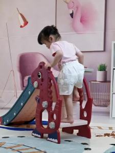 Baby Slide Playground For Kids Indoor Playground Gym Kids Slide Kid Slide Indoor Playground Happy Cat Two-in-One Lengthened Folding for Children Aged 0-3