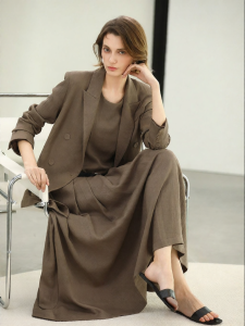 COCOBELLA | Linen Texture Vintage Style Commuting Suit 2 Pieces