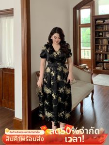GLEC | Large Size Elegant Chinese Style Heavily Embroidered Slimming Dress