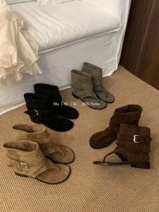 Coarse Heel Khaki Color Sandals/Boots