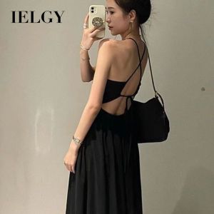 IELGY French Chic Waistless Backless Suspender Dress for Women