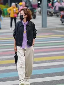 Casual Wide Fit Slim Flattering Single-Breasted Long Sleeve Womens Leather Jacket