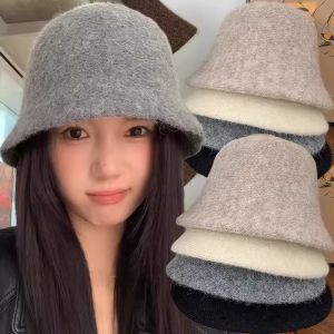 2025 Mới Mùa Thu Mùa Đông Len Mũ tai bèo thời trang nữ Cổ Điển Mũ ngư dân Đa Năng Cap Cảm Thấy Đan Mũ tai bèo nữ ngoài trời Nắp ca-pô