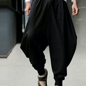 Nam Màu Trơn Dây Rút Quần Jogger Thường Ngày Hậu Cung Quần Dạo Phố Rời Thời Trang Giải Trí Quần Giữa Eo S-5XL