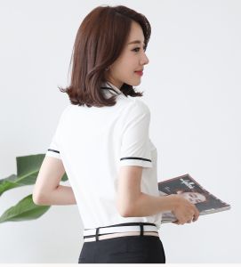 เสื้อเชิ้ตแขนยาวผู้หญิงสไตล์เกาหลี แฟชั่นฤดูร้อน แขนยาวปานกลาง เสื้อเชิ้ตทำงาน สไตล์วิทยาลัย เสื้อผ้าทำงาน เสื้อเชิ้ตแขนยาวปานกลาง