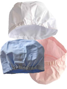 Mũ Y Tá Màu Trắng Bằng Vải Cotton Polyester Cho Nữ Nhân Viên Nhà Thuốc Phòng Bụi Mùa Đông Mũ Tròn Phong Cách Thường Ngày