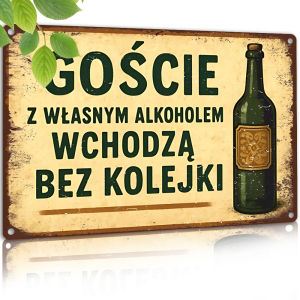 Vintage-Style Metal Decorative SignParty Rules for DrinksHumorous Polish Party Tips. Suitable for Bars Party Areas Kitchens