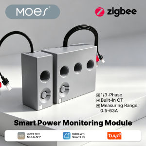 MOES Tuya Zigbee 1-Phase Smart Power Metering Module Electricity Consumption Monitor 63A Measure Built-in Current Transformer