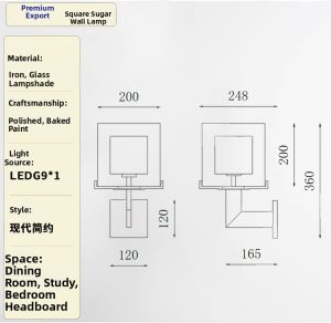 RUIDISEN | Bedside Reading Light Wall Lamp Modern Simple Design Creative Personalized Double Shade