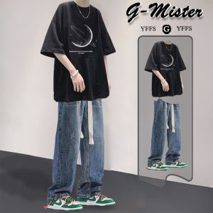 Loose Short Sleeve T-Shirt Set for Boys 2024 New Summer Trendy Brand Versatile Teenage Hong Kong Style Half Sleeve Top