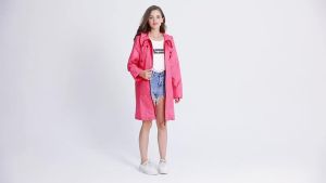 225 Fashion Thin and Portable Raincoat Mid-Length Korean Japanese Trench Coat Raincoat Playing Water Outwear Travel Hiking Womens