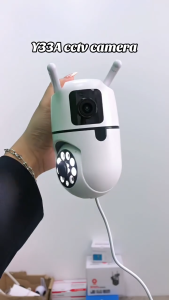 V380 Pro Lensa Ganda Kamera CCTV Kamera Pelindung Keamanan Ponsel Tanpa Wifi Layar Ganda AI Pelacakan Otomatis Kamera Perlindungan Keamanan Audio Dua Arah Penuh Warna Penglihatan Malam