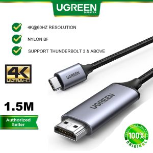 UGREEN USB Type C To HDMI 4K 60HZ 2K 120HZ 3D Visual Extend Mirror Mode Aluminum Nylon Braid Durable Nickel Plated Thunderbolt 4 Plug and Play MacBook M3 iPad Pro Smartphone iOS iPhone 16 15 Samsung Galaxy S25 S24 Steam Deck