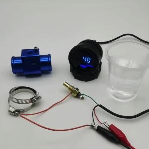 RYSJM | 52mm Blue LED Light Car Racing Modification Digital Water Temperature Gauge Celsius Temp Meter With Sensor 26-40MM Adapter