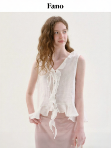Fano | Áo Blouse Vòng Cổ V Không Tay Thoáng Khí Từ Ramie