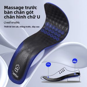 Mens Leather Insoles Shock Absorption Breathable Sweat Absorbing Anti-Odor Soft Sole