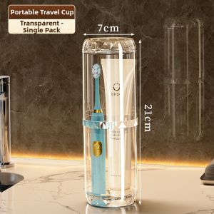 MEIZHUFU | Portable Toothbrush & Paste Organizer Travel Rinse Cup Set