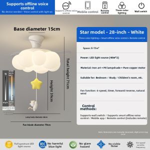 oaArtstandard | Creative Creamy Style Universal Childrens Fan Light