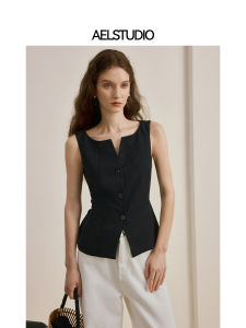 Áo Vest Không Tay Cổ Tròn Ôm Vừa Vặn Mùa Hè Bằng Vải Lụa Nguyên Chất AEL Original Áo Vest Nữ Phong Cách Mới 2025 Áo Sơ Mi