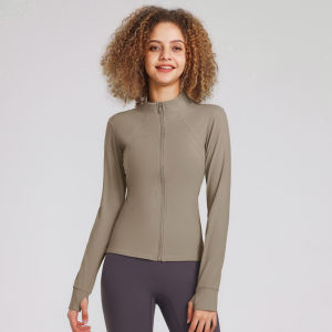 เสื้อคลุมโยคะแขนยาวสำหรับผู้หญิง Lulu เสื้อออกกำลังกายฟิตเนส ยืดหยุ่นแห้งเร็ว วิ่ง ชุดโยคะ ชุดกีฬา ฤดูใบไม้ผลิและฤดูใบไม้ร่วง