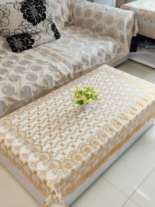 Thickened Plastic Tablecloth Waterproof Oilproof Nonflammable Washless Modern Geometric Pattern for Living Room Tea Table