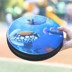 IRIN | 10 Inch Tambourine Cầm Tay Dành Cho Trẻ Em Sóng Biển Âm Thanh Biển Tambourine Trống Cầm Tay Nhạc Cụ Orff Học Tập Sớm Gỗ Nguyên Khối