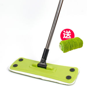 Large Size Wooden Bear Flat Mop Household One Mop Cleaning Static Dust Removal Lazy Dry Wet Dual Purpose Floor Cleaning Tool