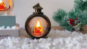 Đèn LED Hình Tròn Nhỏ Bằng Kính Phong Cách Giáng Sinh Noel Dùng Trang Trí Cửa Sổ