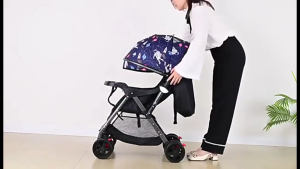 Foldable Baby Stroller 0-3 Years Lightweight Pram with Sunshade Ventilation Brake 360 Wheels Anti-Shock Pushchair