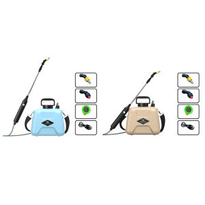Electric Garden Sprayer 5L Rechargeable with Telescopic Handle and 2 Spray Modes for Lawn Garden and Cleaning Applications