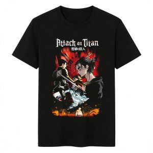 Bandai | Attack on Titan Themed New Design Mens and Womens Short-sleeved Spring/summer Casual Printed Cotton Sport T-shirts