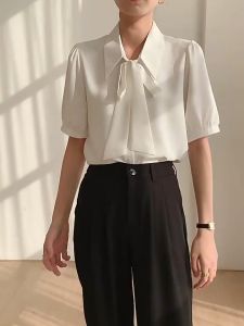 Basic Blouse For Women Short Sleeve Plain Casual Shirt