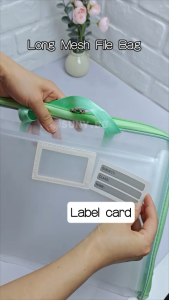 Long Mesh File Bag 13Pockets Paper Organizers Double Zipper Expanding File Folder Student
