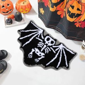 VIKAMA Halloween-Themed Floor Mat Soft Plush Festive Decoration Carpet Non-Slip Entrance Mat Home Decoration