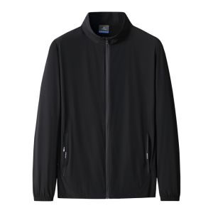 Áo Khoác Nam Mùa Xuân Thu Cỡ Lớn Mỏng Thường Ngày Thể Thao Áo Khoác Da Chống Nắng Cổ Đứng Màu Trơn Dài Tay Thường Xuyên