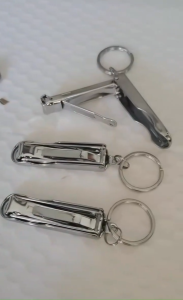 Portable Foldable Stainless Steel Ultra-thin Nail Clipper Heavy Duty Nail Cutter with Keychain Toenail Clipper Manicure Pedicure Tool