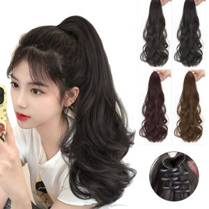 [YAN K] Korean Long Curly Wig Womens Ponytail Hair Extensions with MINI Claw Clip Horsetail Fashion Wig Hairpiece