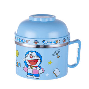 Student Insulated Lunch Box Double-Layer Heat Insulation Handle Stainless Steel