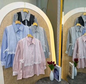 Kemeja Inara Lady crush Kemeja korean style Blouse Lengan Panjang Bahan Adem Lembut Model Terbaru / Fashion Kekinian Terlaris / Atasan Outfit Hijab / Blus Wanita Gaya Korean Casual