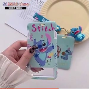 กรอบใส่บัตร พร้อมพวงกุญแจ ใส่บัตรพกพา ใส่บัตรประจำตัว ลายการ์ตูน น่ารัก