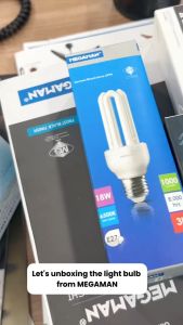 MEGAMAN CFL 3U E27 Light Bulb 18W Bright Energy Saving Bulb LED Bulb Mentol LED Lighting Lampu Siling 灯泡 (KOOK)