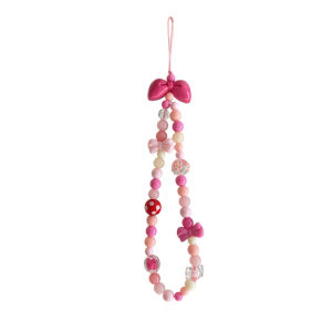 Original Candy Scented Girls Mobile Phone Chain Beaded Red Polka Dot Wrist Cord Cute Handmade Digital Accessories for Women