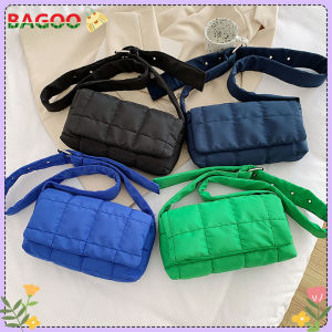 Đang Giảm Giá Phong Cách Hàn Quốc Túi Đeo Chéo Lưới Cotton Ni Lông Túi Đưa Thư Màu Trơn Mùa Đông Túi Đeo Chéo Cho Nữ