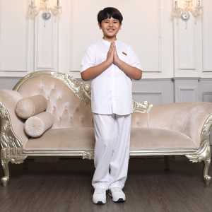 Baju Koko Putih Anak Laki Laki Polos Lengan Pendek Az - zarin Set Baju Muslim Anak Cowok