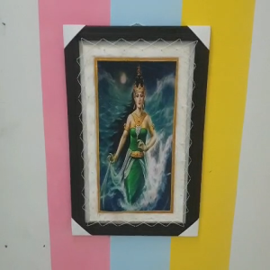 Hiasan Dinding Lukisan Nyi Roro Kidul Jumbo Sablon Asli Kulit KAmbing